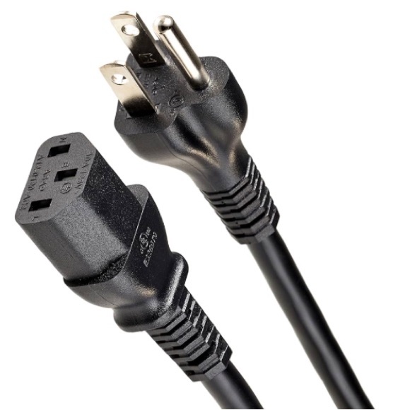 3 Prong Computer Monitor TV Replacement Power Cord 5 Foot Black - Picture 3 of 6